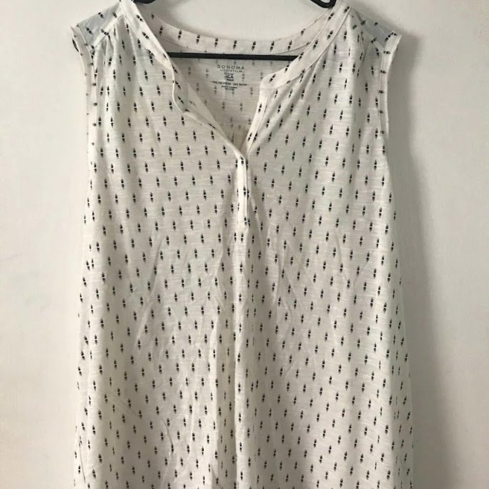 White Sleeveless Blouse